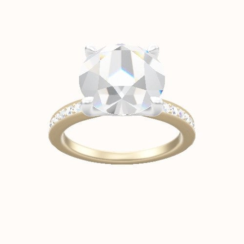 Micropave Engagement Ring With Four Prong Head