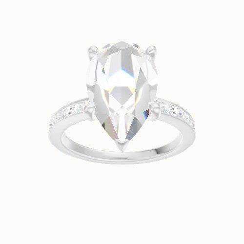 Micropave Engagement Ring With Four Prong Head