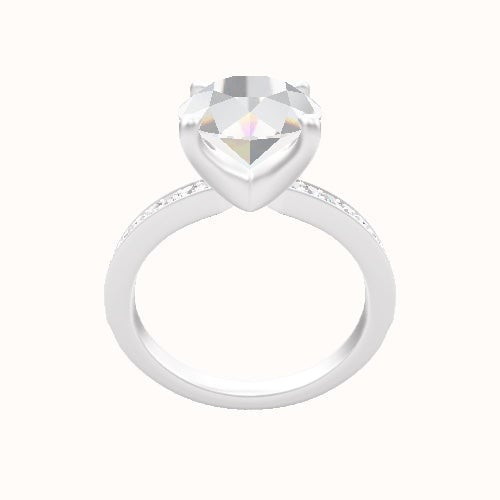 Micropave Engagement Ring With Four Prong Head