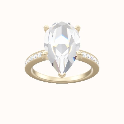 Micropave Engagement Ring With Front set gallery Head
