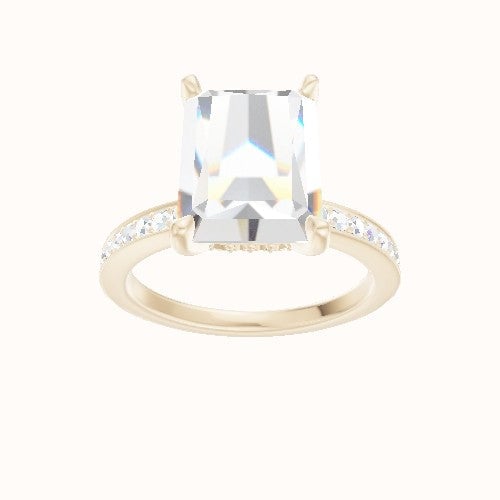 Micropave Engagement Ring With Front set gallery Head