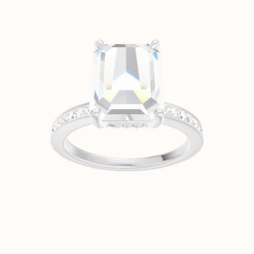 Micropave Engagement Ring With Front set gallery Head