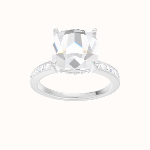 Micropave Engagement Ring With Front set gallery Head