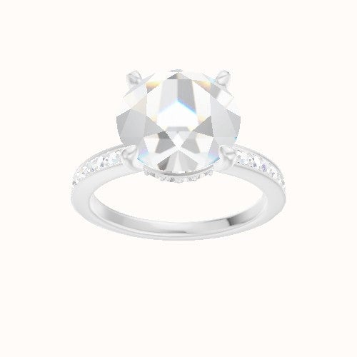 Micropave Engagement Ring With Front set gallery Head