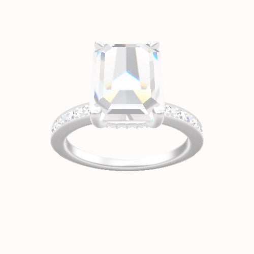 Micropave Engagement Ring With Front set gallery Head