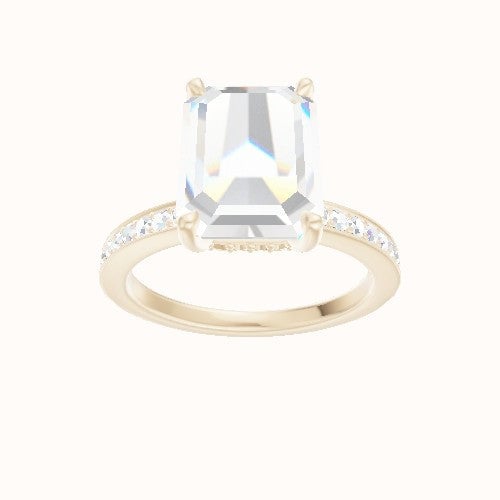 Micropave Engagement Ring With Front set gallery Head