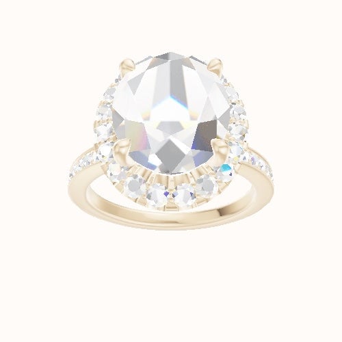 Micropave Engagement Ring With Halo Head