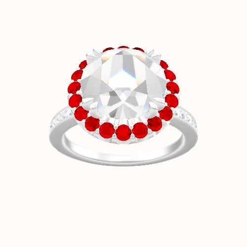 Micropave Engagement Ring With Halo with Double Prong Head