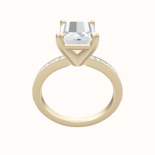 Micropave Engagement Ring With High Set Four Prong Head