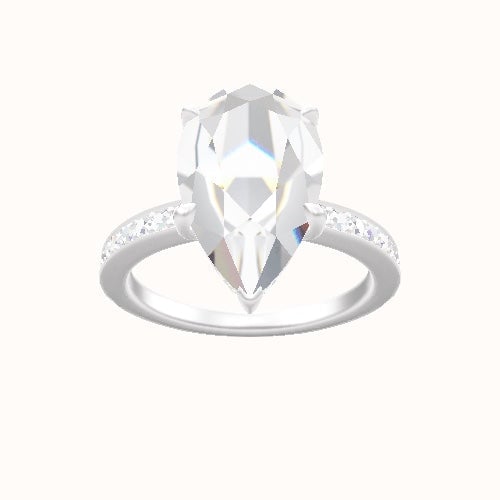 Micropave Engagement Ring With Low Set Pave  Hidden Halo Head