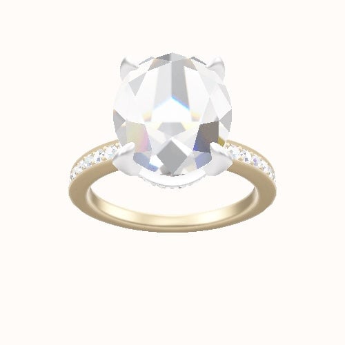 Micropave Engagement Ring With Pave Basket Head
