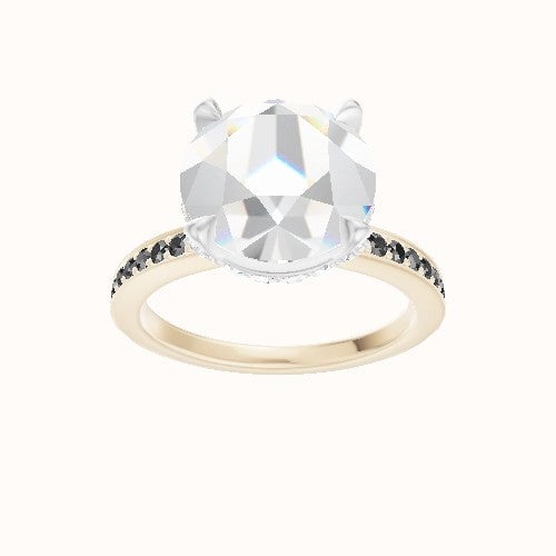 Micropave Engagement Ring With Pave Basket Head