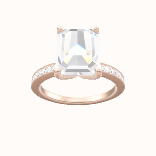 Micropave Engagement Ring With Petal Four Prong Head