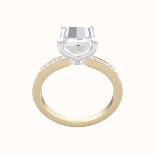 Micropave Engagement Ring With Petal Four Prong Head