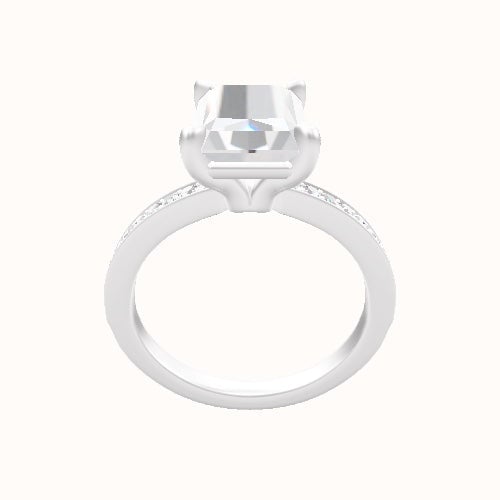 Micropave Engagement Ring With Standard Four Prong Head