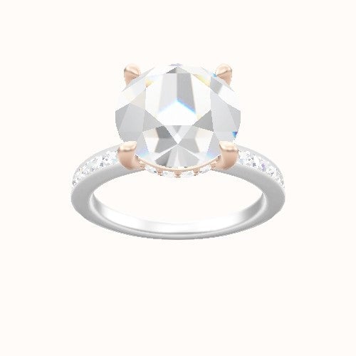 Micropave Engagement Ring With V Prong with Hidden Halo Head
