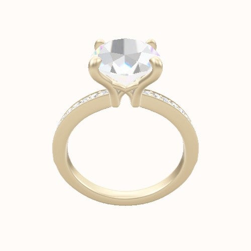 Micropave Engagement Ring With X Gallery Head