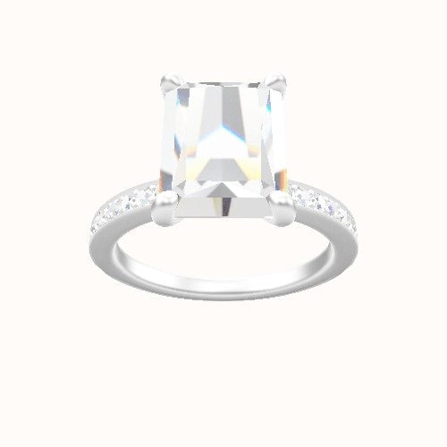 Micropave Engagement Ring With X Gallery Head