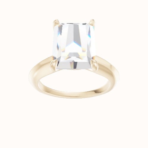 Modern Knife Edge Engagement Ring With Accent Diamond Head