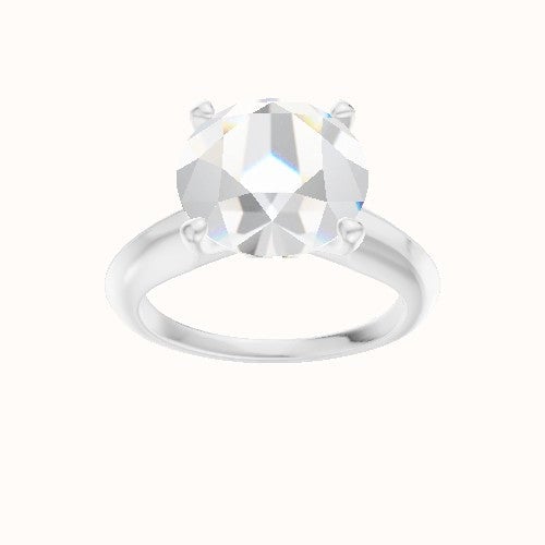 Modern Knife Edge Engagement Ring With Accent Diamond Head