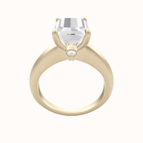Modern Knife Edge Engagement Ring With Accent Diamond Head