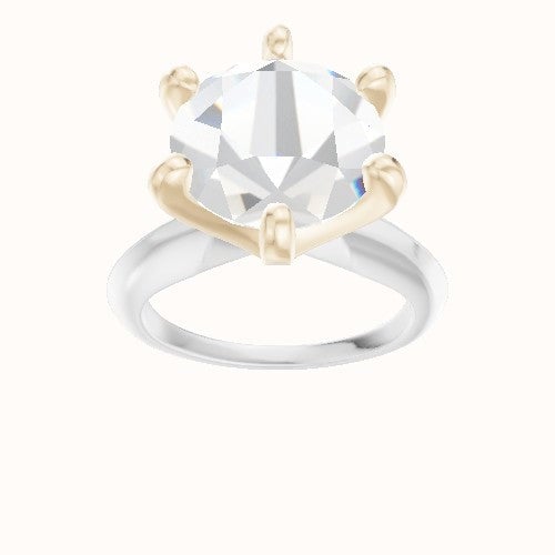 Modern Knife Edge Engagement Ring With Classic Six Prong Head