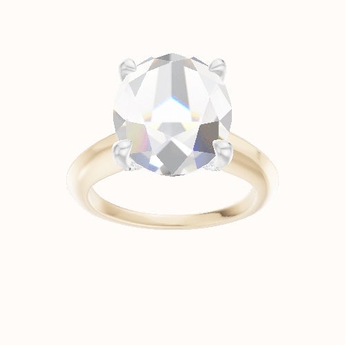Modern Knife Edge Engagement Ring With Double Pave V Prong Head