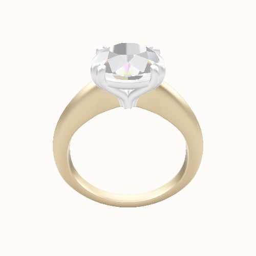 Modern Knife Edge Engagement Ring With Double Prongs Head
