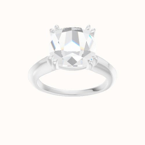 Modern Knife Edge Engagement Ring With Double Prongs Head