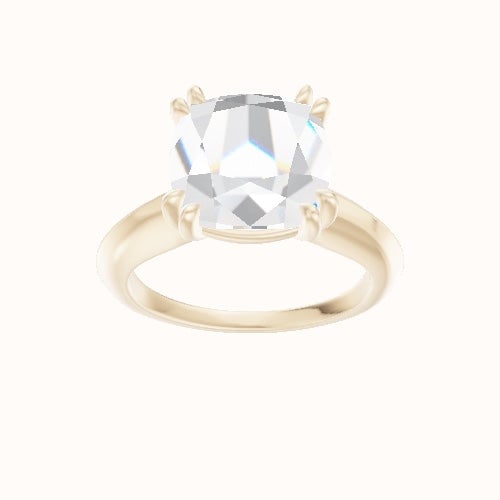 Modern Knife Edge Engagement Ring With Double Prongs Head