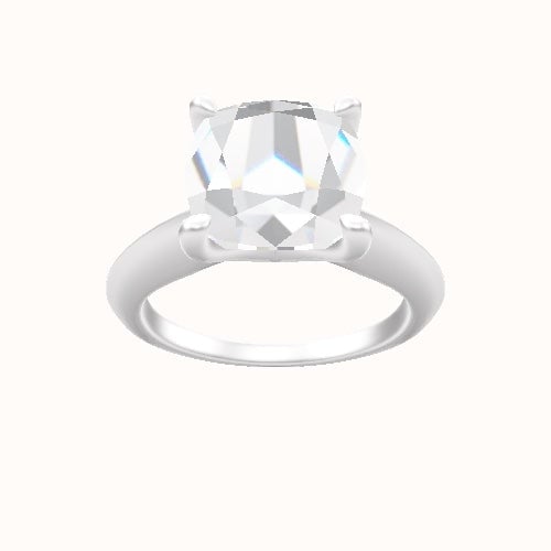 Modern Knife Edge Engagement Ring With Four Prong Head and Matching Band