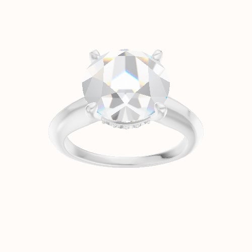 Modern Knife Edge Engagement Ring With Front set gallery Head