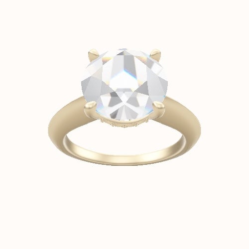 Modern Knife Edge Engagement Ring With Front set gallery Head