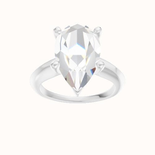 Modern Knife Edge Engagement Ring With High Set Four Prong Head