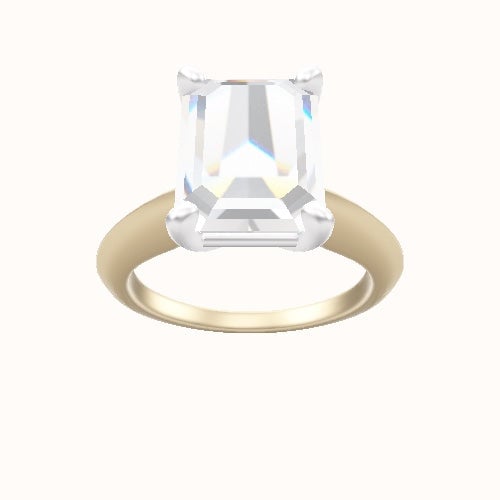 Modern Knife Edge Engagement Ring With High Set Four Prong Head