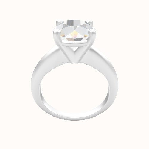 Modern Knife Edge Engagement Ring With High Set Four Prong Head
