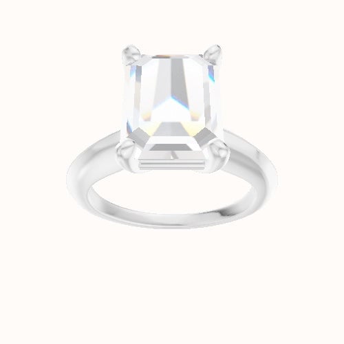 Modern Knife Edge Engagement Ring With High Set Four Prong Head