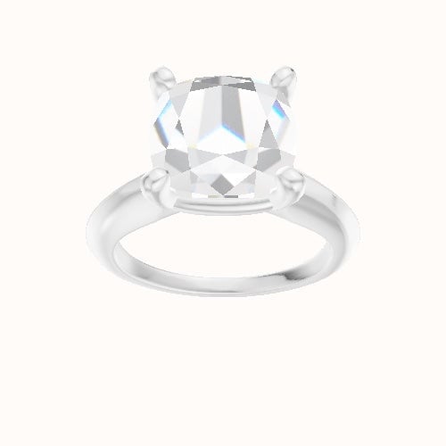 Modern Knife Edge Engagement Ring With High Set Four Prong Head