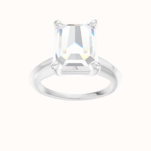 Modern Knife Edge Engagement Ring With High Set Four Prong Head