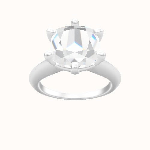 Modern Knife Edge Engagement Ring With High Set Six Prong Head
