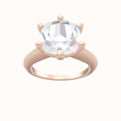 Modern Knife Edge Engagement Ring With High Set Six Prong Head