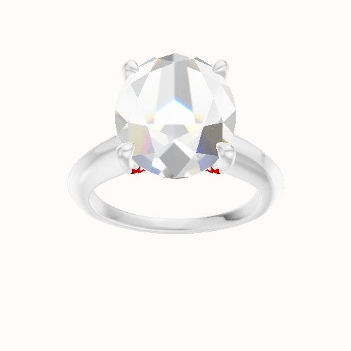 Modern Knife Edge Engagement Ring With Pave V Prong Head