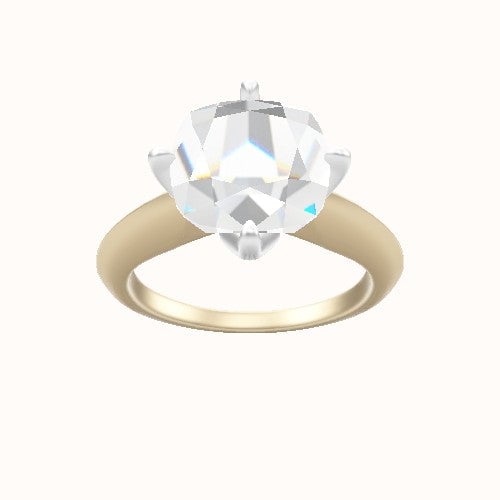 Modern Knife Edge Engagement Ring With Petal Compass Prong Head