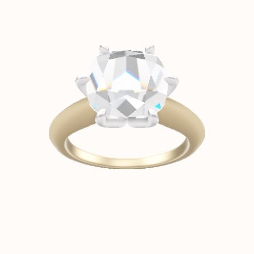 Modern Knife Edge Engagement Ring With Petal Six Prong Head