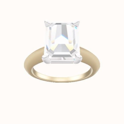 Modern Knife Edge Engagement Ring With Standard Four Prong Head