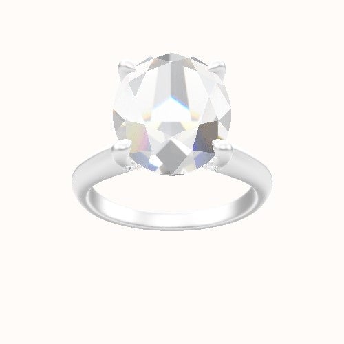 Modified Knife Edge Engagement Ring With Double Pave V Prong Head