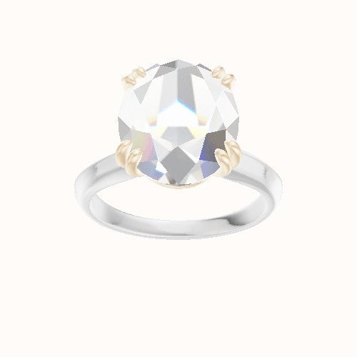 Modified Knife Edge Engagement Ring With Double Prongs Head