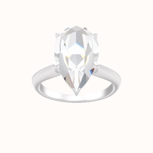 Modified Knife Edge Engagement Ring With Low Set Pave  Hidden Halo Head