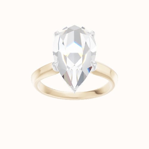 Modified Knife Edge Engagement Ring With Low Set Pave  Hidden Halo Head