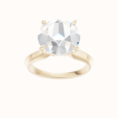 Modified Knife Edge Engagement Ring With Pave Tulip Prongs w. Surprise Diamond Head
